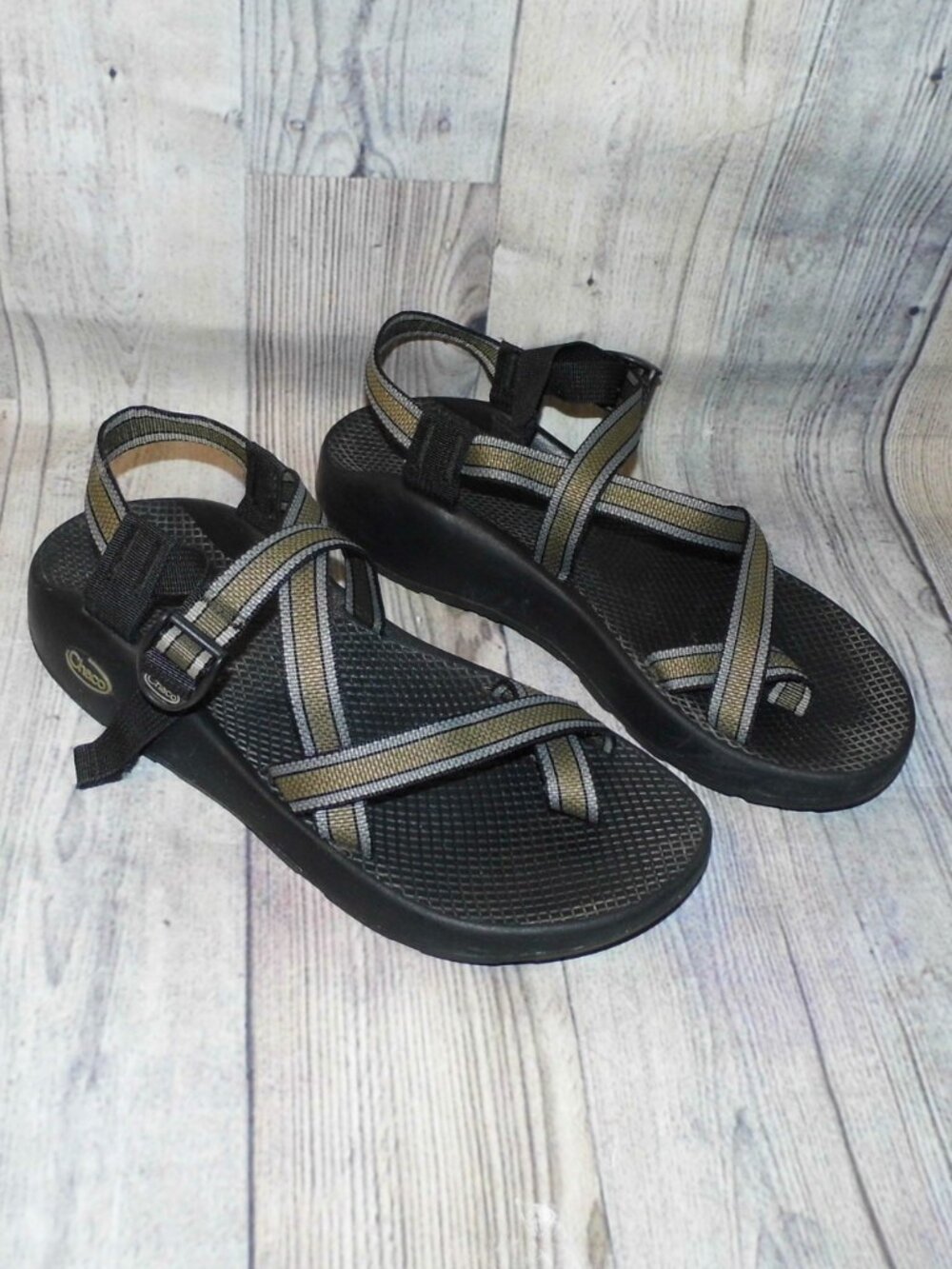CHACO Z2 Gray/Tan/Black Sport Sandals Mens Size 10